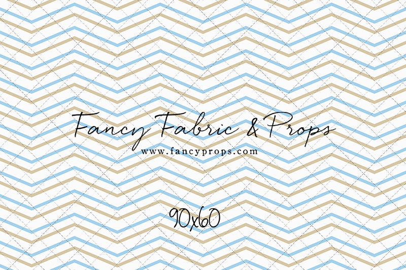 Simple Blue & Tan Chevron