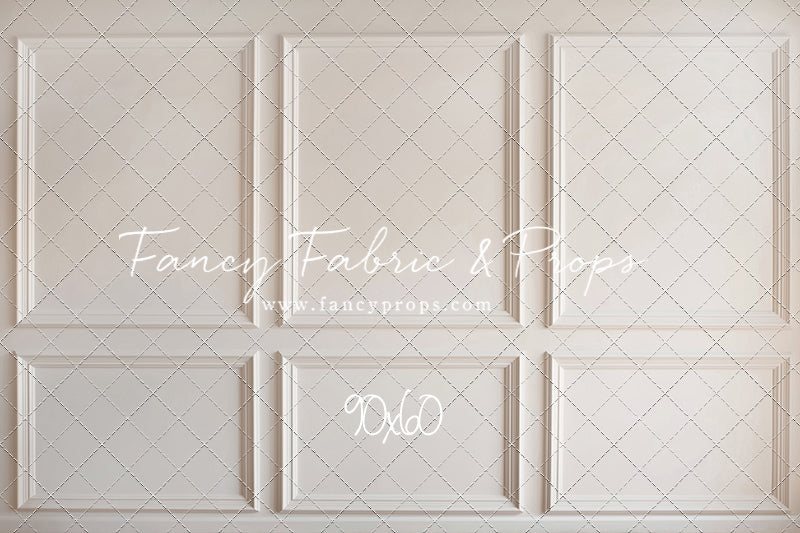 Simple Ivory Panel Wall - With Light Pine Floor Sweep Option