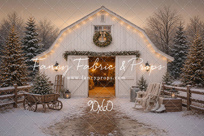 Snowfall At Cedar Ridge Barn - with Sweep Option