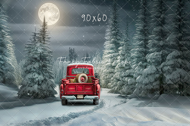 Snowy Moonlit Drive - No Lights - with Sweep Option