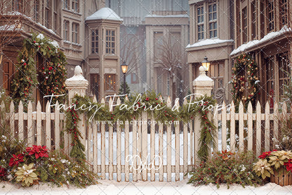 Snowy Village Gate - with Sweep Option