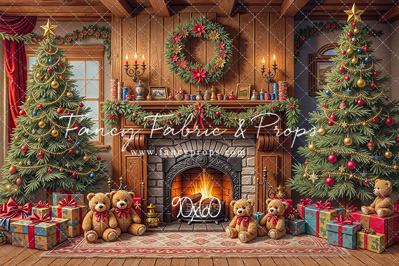 Teddy's Fireside Christmas - with Sweep Option