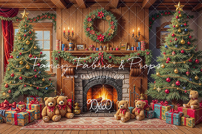 Teddy's Fireside Christmas - with Sweep Option