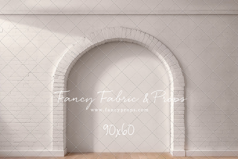 White Brick Alcove - Wood Floor - With Sweep Option