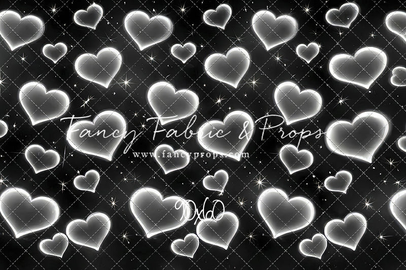 White Puffy Hearts - With Sweep Option