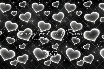 White Puffy Hearts - With Sweep Option