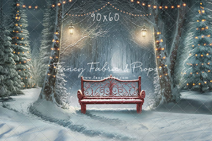 Snowy Bench - Red - with Sweep Option