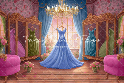 Dress Like A Princess - Dark Blue Dress - With Sweep Option