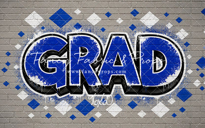 Blue & White Grad - With Sweep Option