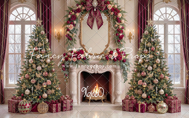 Christmas Rose Parlor - with Sweep Option