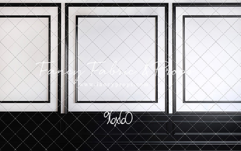 Classy Black & White Wainscoting - White Marble Floor - With Sweep Option