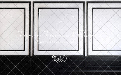 Classy Black & White Wainscoting - White Marble Floor - With Sweep Option