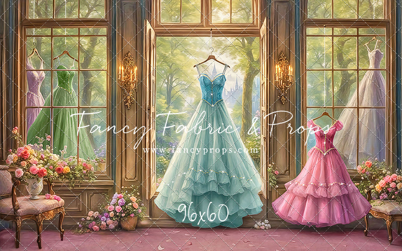 Dress of Royal Wishes- Pink Floor - With Sweep Option