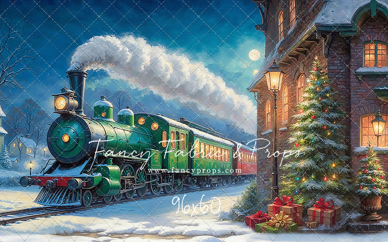 Festive Locomotive - Train on Left Option - With Sweep Option
