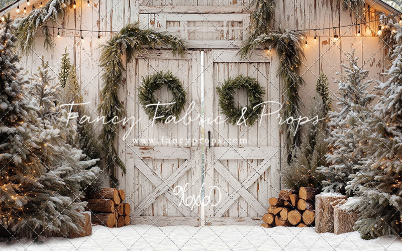 Frosted Evergreen Barn - with Sweep Option