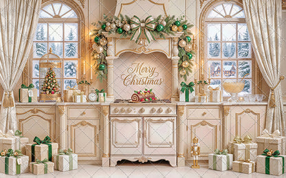 Gilded Christmas Kitchen - With Sweep Option