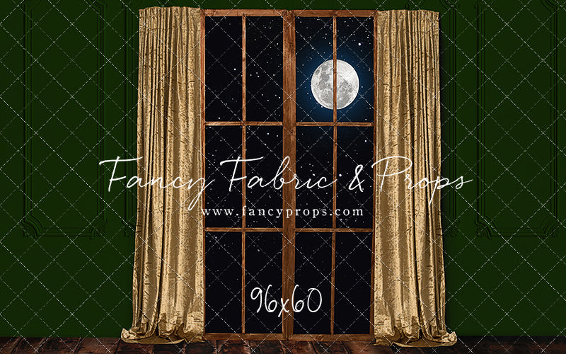 Gold & Green Wood Window