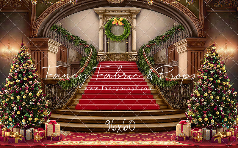 Grand Holiday Staircase - Red Carpet - with Sweep Option