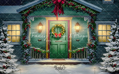 Magical Holiday Porch - Green Door - with Sweep Option