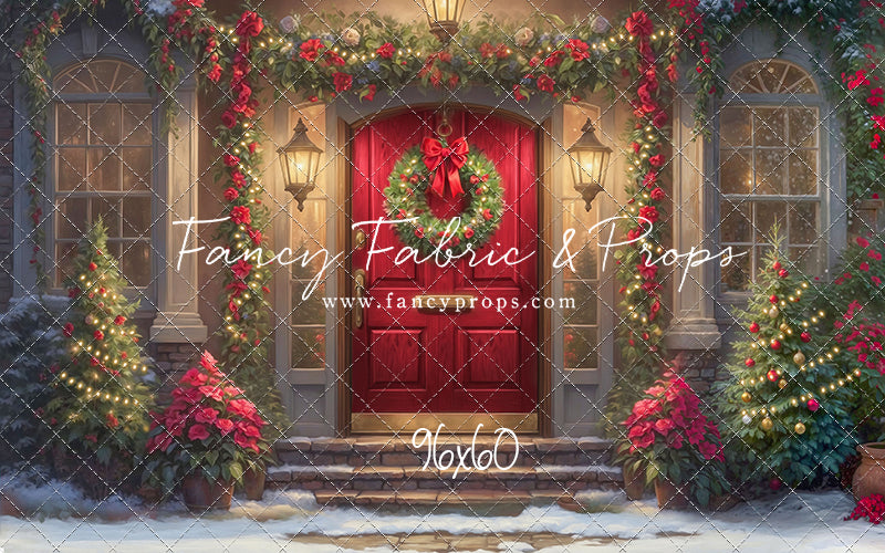 Merry Holiday Entry - Red Door - With Sweep Option