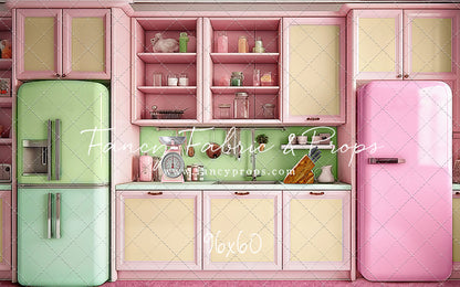 Midge's Kitchenette - Pink Floor Option - With Green Fridge Sweep Option