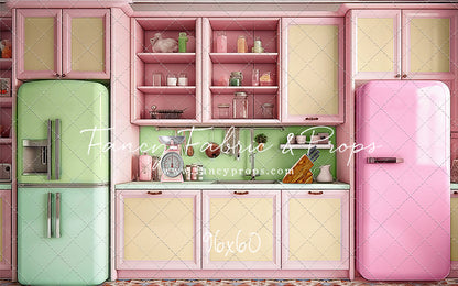 Midge's Kitchenette - Tile Floor Option - With Pink Fridge Sweep Option