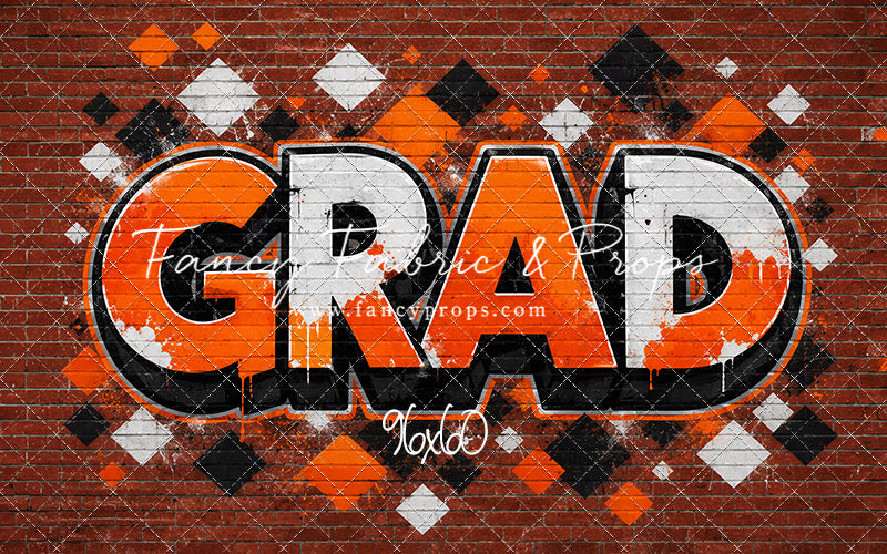 Orange & Black Grad - With Sweep Option