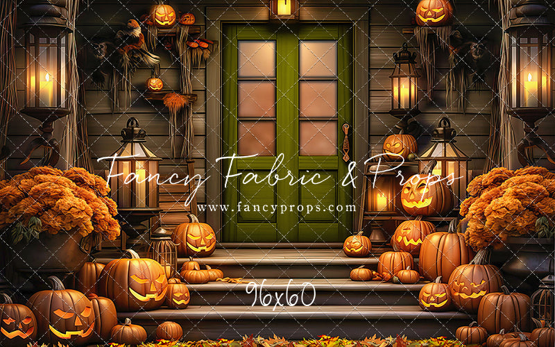 Pumpkin Porch - Green Door - With Sweep Option