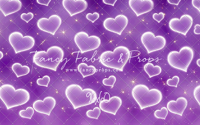 Purple Puffy Hearts - With Sweep Option