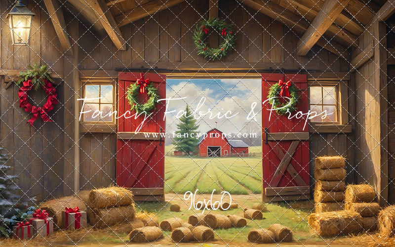 Red Barn Yuletide - Straw Floor - with Sweep Option