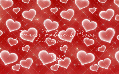 Red Puffy Hearts - With Sweep Option