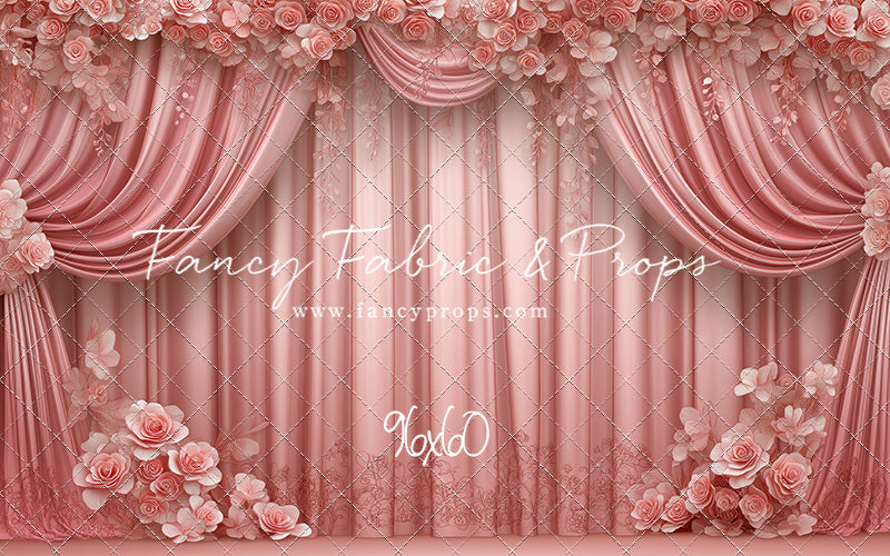 Rosy Vienna Drapes - With Sweep Option
