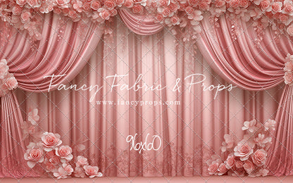 Rosy Vienna Drapes - With Sweep Option