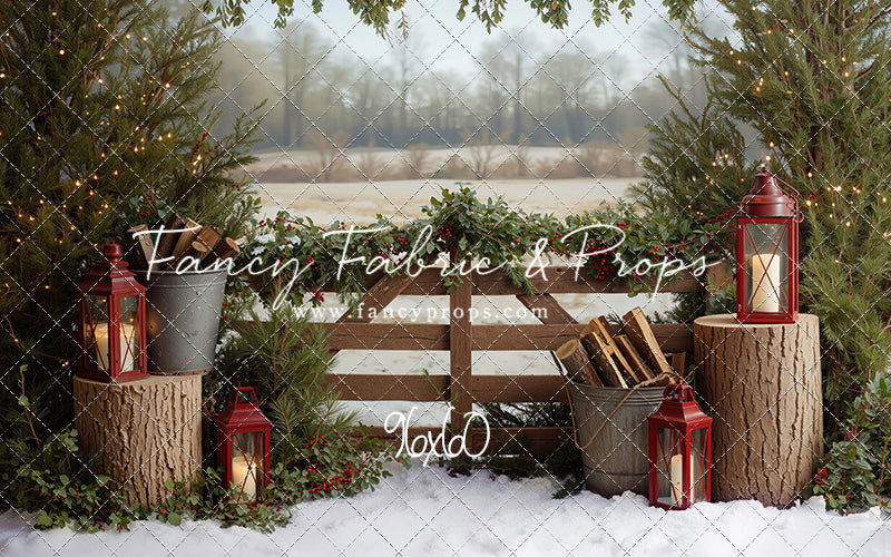 Rustic Christmas Fence - with Sweep Option
