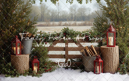 Rustic Christmas Fence - with Sweep Option