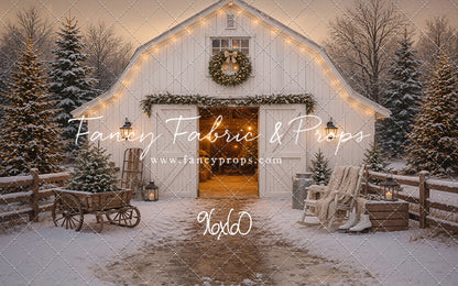 Snowfall At Cedar Ridge Barn - with Sweep Option