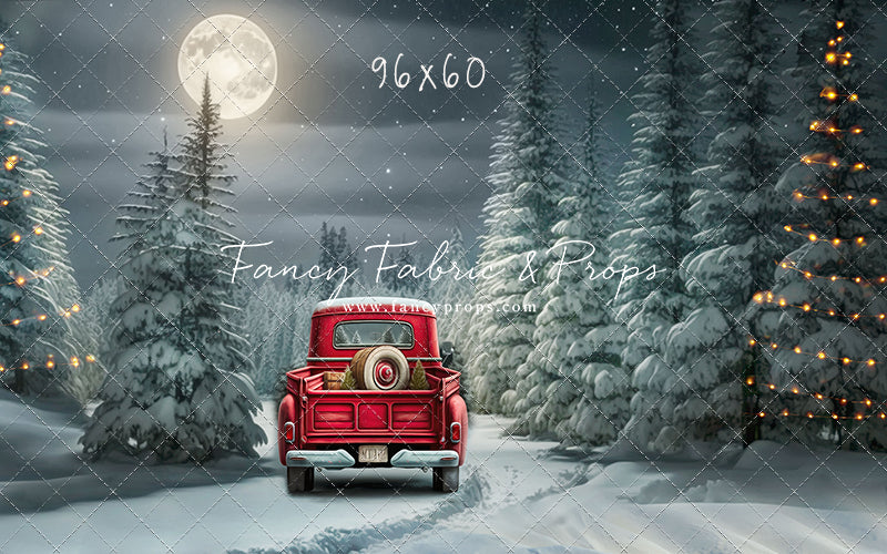 Snowy Moonlit Drive - With Lights - with Sweep Option