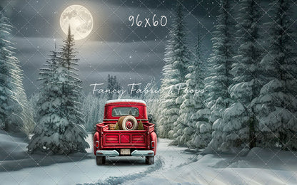 Snowy Moonlit Drive - No Lights - with Sweep Option