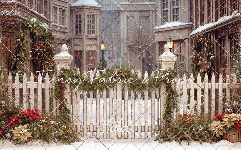 Snowy Village Gate - with Sweep Option