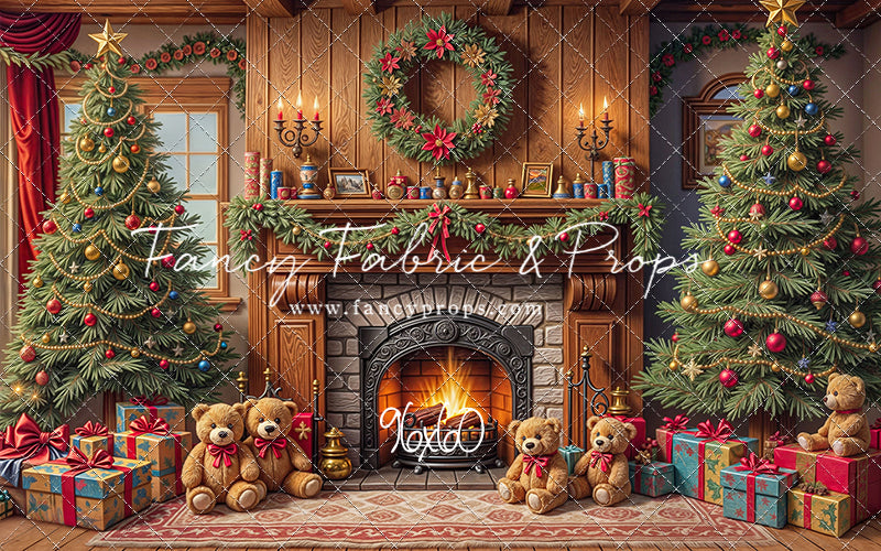 Teddy's Fireside Christmas - with Sweep Option