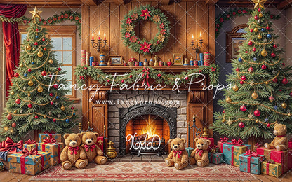 Teddy's Fireside Christmas - with Sweep Option