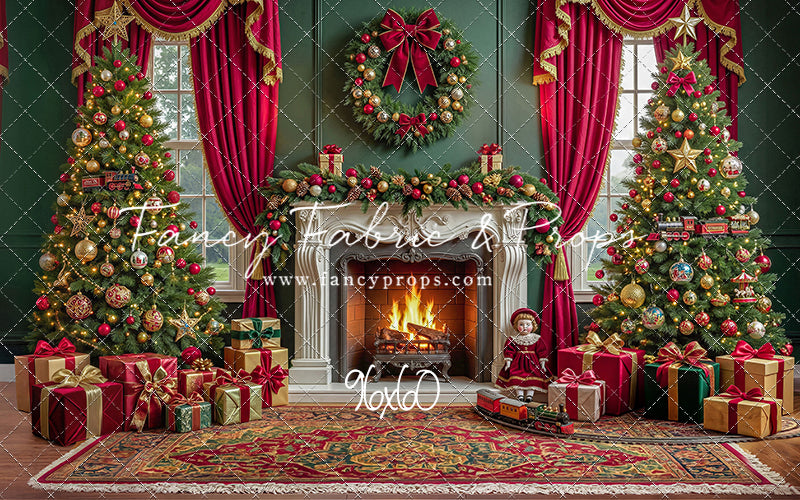 Vintage Christmas Hearth - with Sweep Option