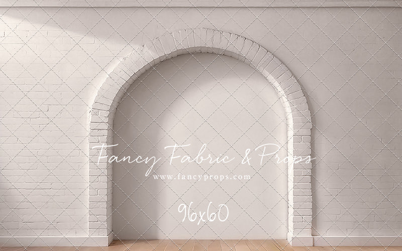 White Brick Alcove - Wood Floor - With Sweep Option