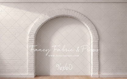 White Brick Alcove - Wood Floor - With Sweep Option