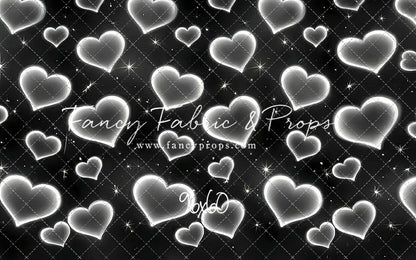 White Puffy Hearts - With Sweep Option