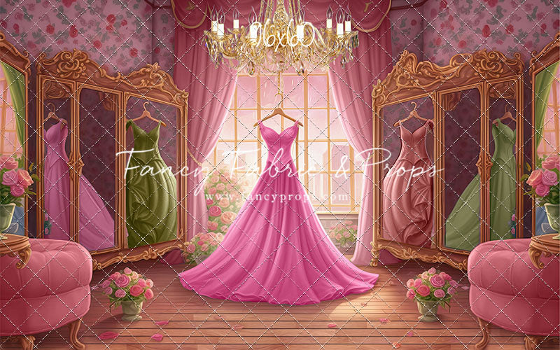 Dress Like A Princess - Pink Dress/Pink Curtains - With Sweep Option