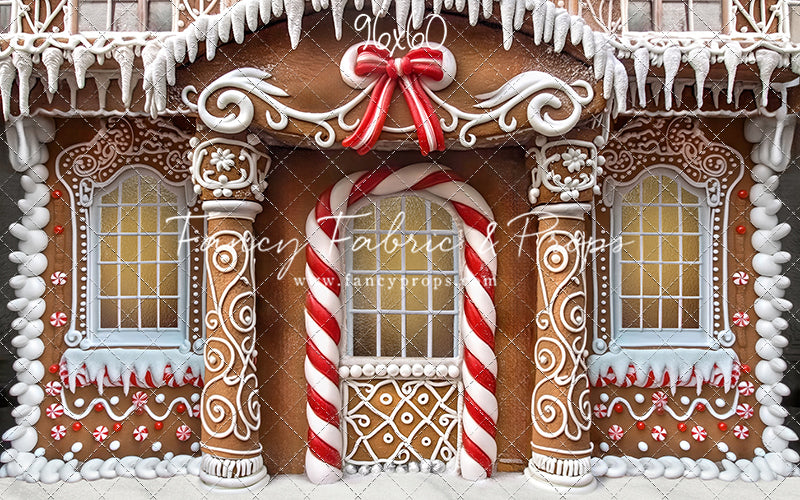 Fancy Peppermint Gingerbread House - With Sweep Option