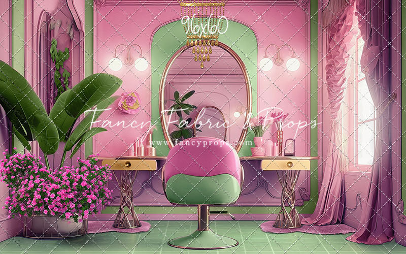 Stacie's Salon - Green - With Sweep Option