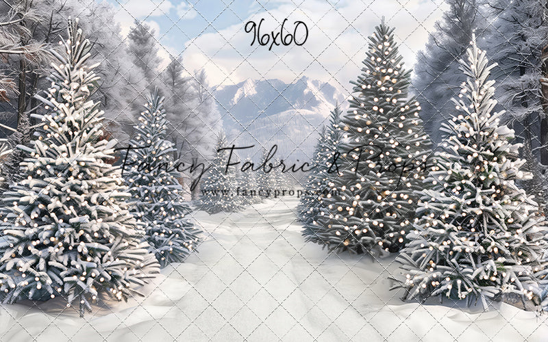 Snowy Mountain Tree Farm Path - with Sweep Option