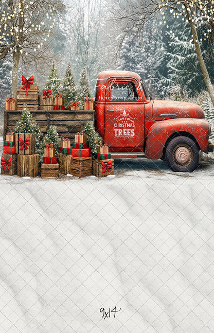 Country Christmas Tree Farm Truck - with Sweep Option